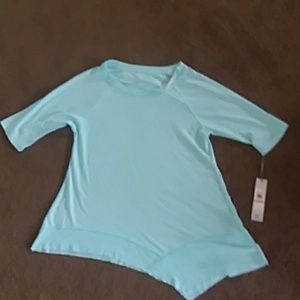 Womens Calvin Klein Performance Asymmetrical 3/4 sleeve T-Shirt Size Small NWT